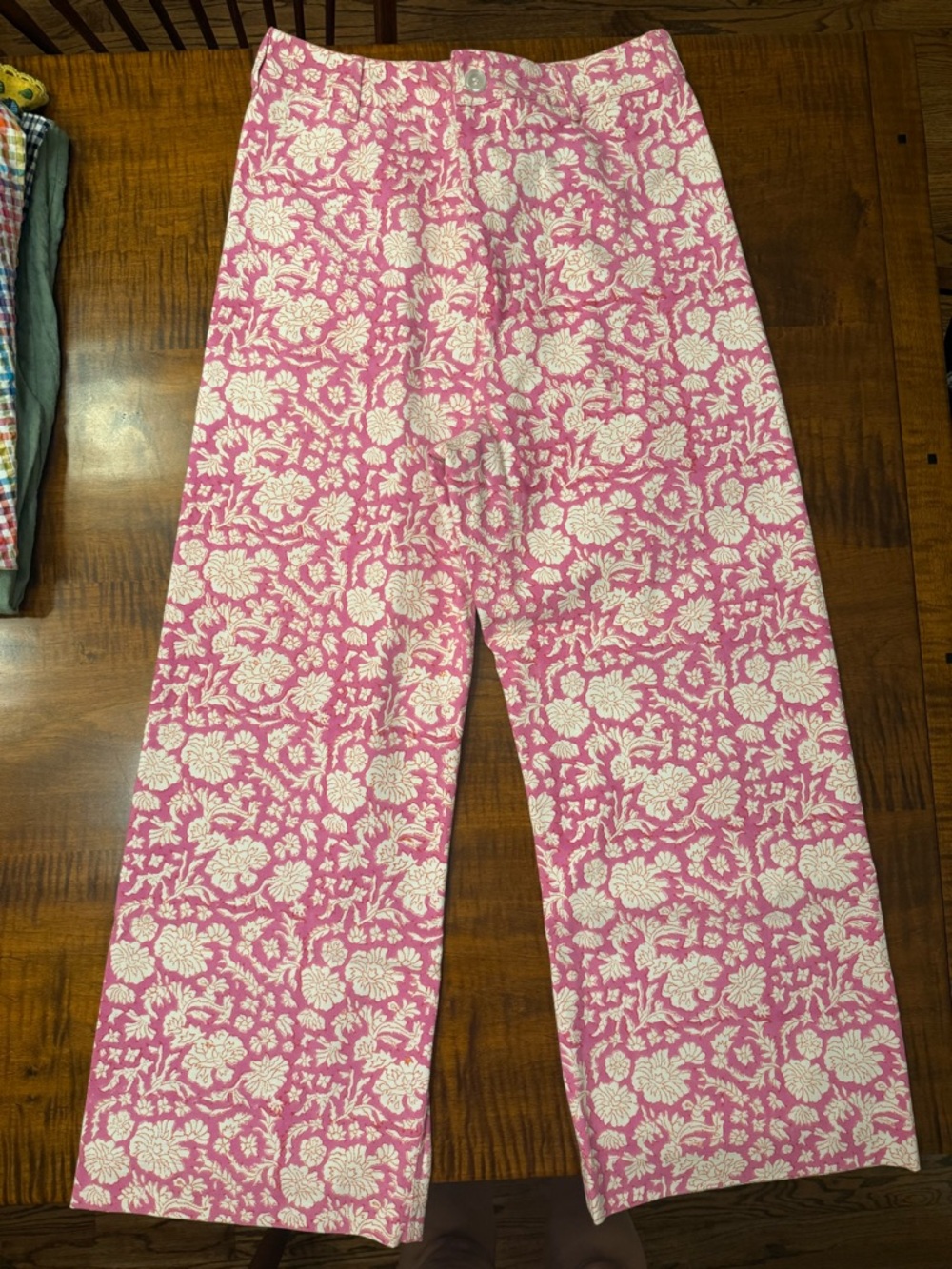 Women’s Pink Floral Wide-Leg Pants